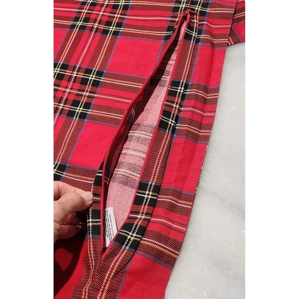 2 Red Royal Stewart Tartan Christma Plaid Standard Pillow Shams Zip 100% Cotton
